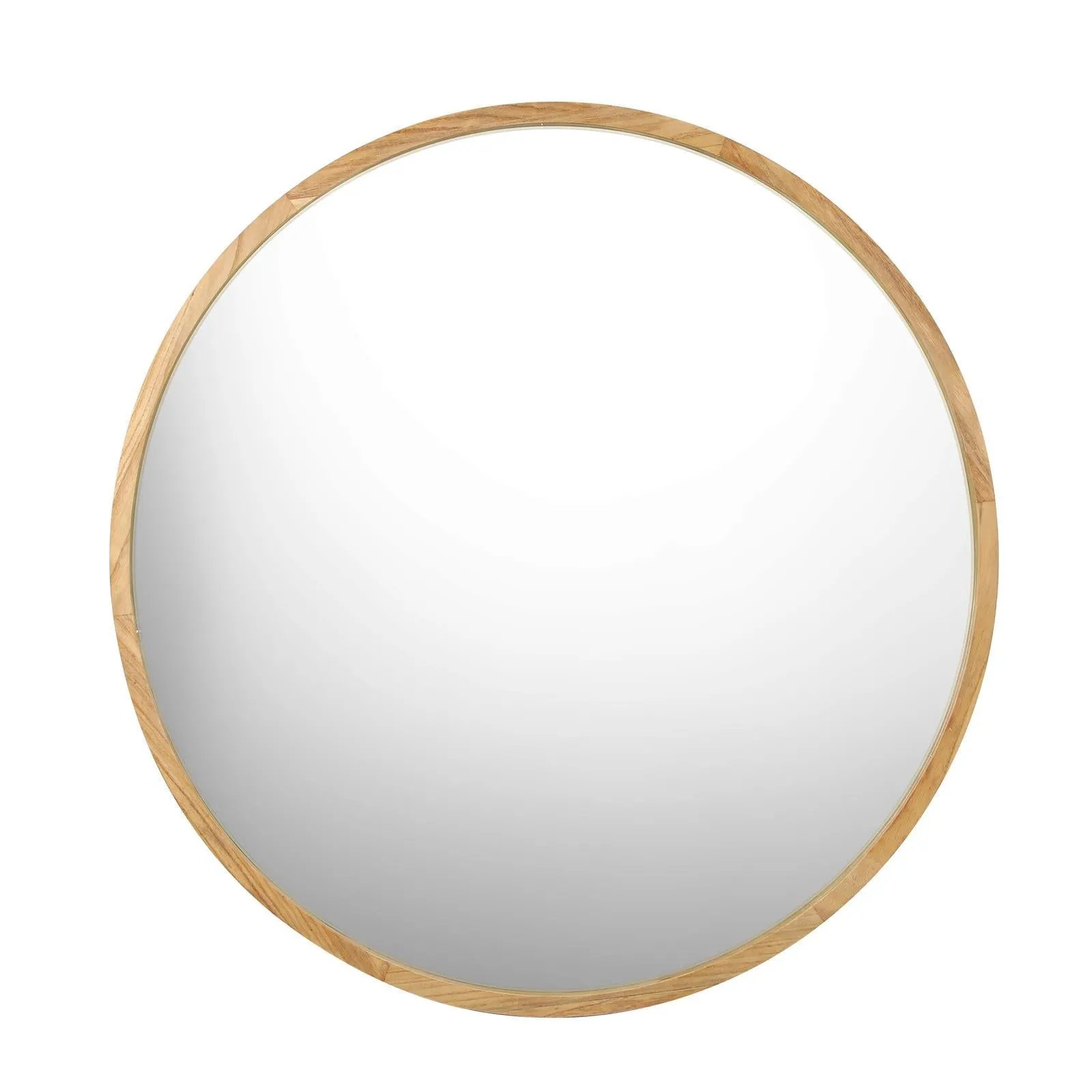 Oikiture Wall Mirrors Round 70cm Makeup Mirror Vanity Home Decro Wooden