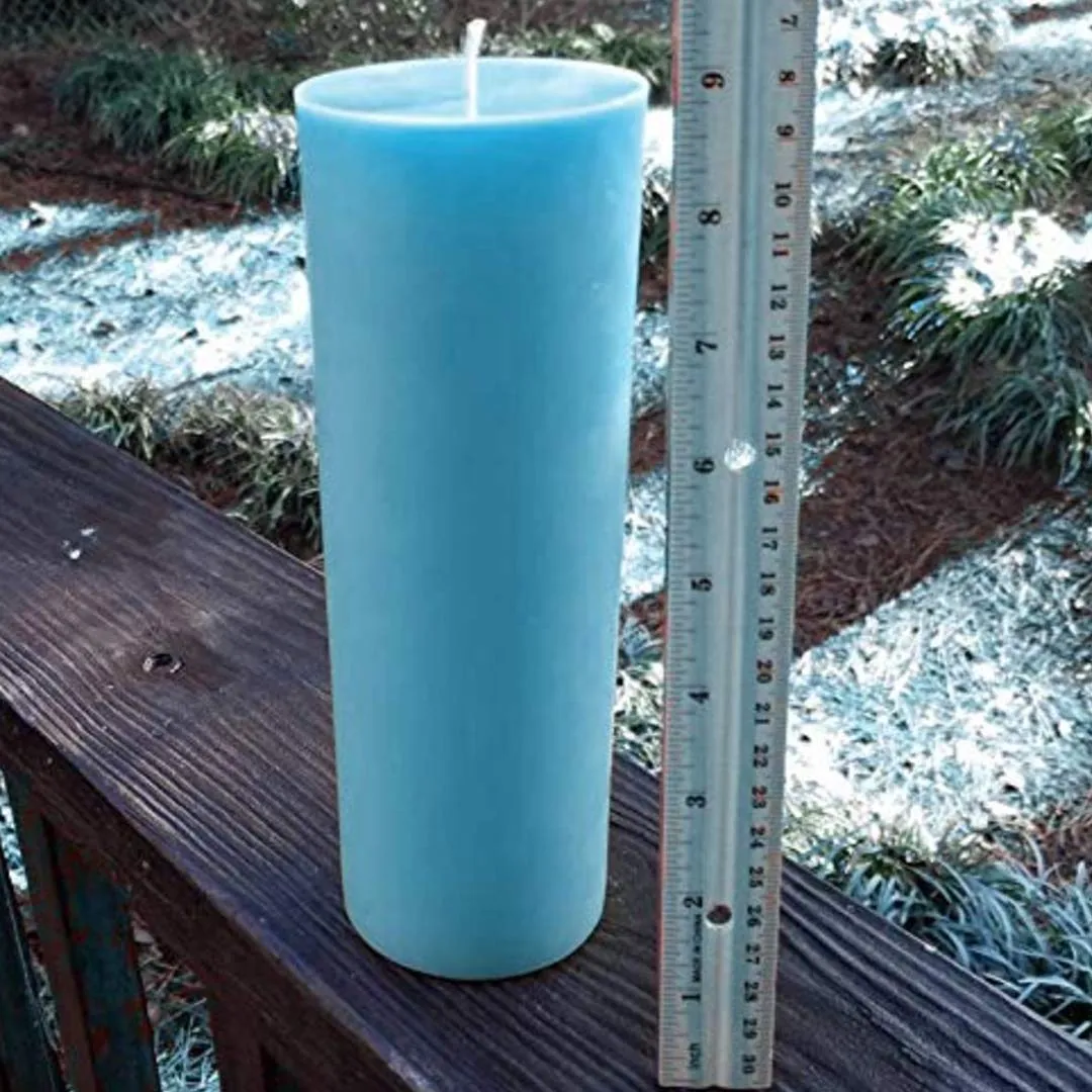 Sapi'S Luxurious Designer Tall (9"x 3") Unscented Pillar Candle for Home Decor | Diwali Candles | Birthday Candles | Valentines Candles | New Year Candles | Spa Candles | 100 Hrs. | Set 1 (Sky Blue)